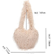 Plush Shoulder Bag Heart Shaped Purse Faux Fur Crossbody Bag