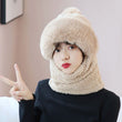 2IN1 Women Neck Warm Fleece Hat