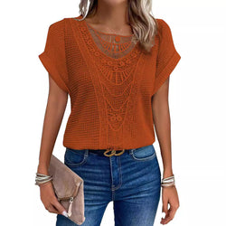 Women Crew Neck T-shirt Casual Short Sleeve Top