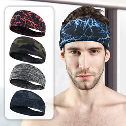 5pcs Unisex Sports Head Bands Stretchy Hair Band Athletic Sweat Bands