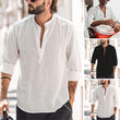 Men's Long Sleeve Linen Button Shirt