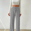 Women Elastic Waist Wide Leg Pants