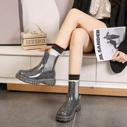 Women Fashion Solid Color Rain Boots