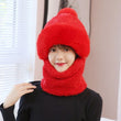 2IN1 Women Neck Warm Fleece Hat