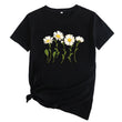 Women Flower Basic Short Sleeves Tshirt