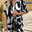 Womens 2 Piece Outfits Button Down Shirt Summer Casual Shorts Set