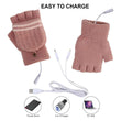 USB Heated Gloves Mitten Winter Hands Warm Knitting  Gloves