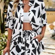 Womens 2 Piece Outfits Button Down Shirt Summer Casual Shorts Set