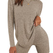 Ribbed Lounge Wear Sets for Women Uk Two Piece Outfit