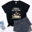 Women Dog Print Short Sleeves Tshirt