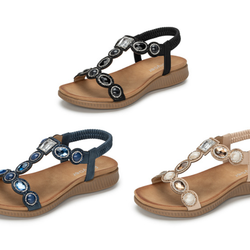 Womens Rhinestone Flip Flops Summer Flat Sandals
