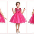 Girls Princess Dress Sequin Tulle Flower Dress