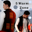 Women Men Fleece Heating jacket with 5 Heating Zones Power Bank Not Included
