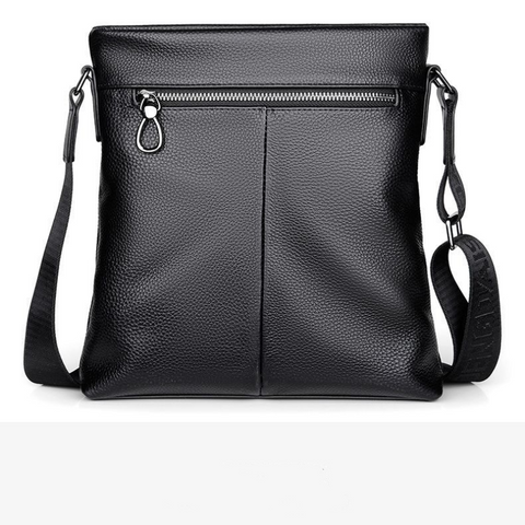Men Leather Black Bag Shoulder  Business Bag