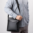 Men Leather Black Bag Shoulder  Business Bag