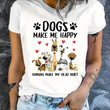 Women Dog Print Short Sleeves Tshirt