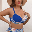 Women Plus Size Tripical Print Bikini Set