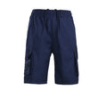 Men's Casual Cotton Elastic Waist Multi Pocket Cargo Shorts