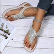 Women Arch Support Comfort Flip Flop Roman Casual Rhinestone Sandals