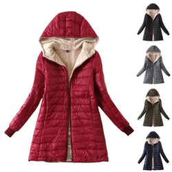 Women Parkas Winter Fleece Hooded Jackets