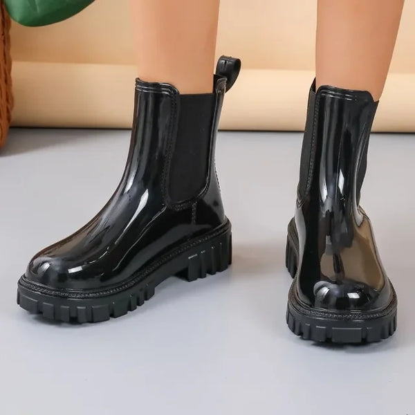 Women Fashion Solid Color Rain Boots