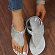 Women Arch Support Comfort Flip Flop Roman Casual Rhinestone Sandals