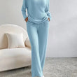 Women Winter Long Sleeve V-neck  Pajamas Suit 2 Piece Sets