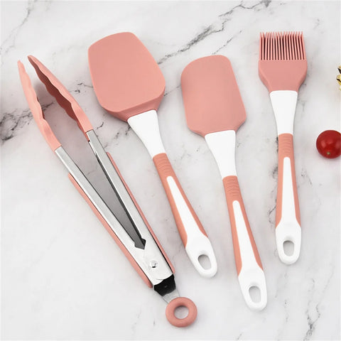 4pcs/set Mixing Scraper Cream Blade Silicone Food Clip Oil Brush Baking Tools