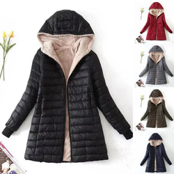 Women Parkas Winter Fleece Hooded Jackets