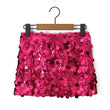 Sexy Women Fashion Low Waist Side Zipper Sequin Mini Skirt