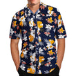 Men Hawaii Print Short Sleeves Tshirt Beach Shirt