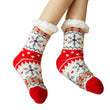 Women Print Fleece Thick Warm Anti-slip Floor Socks