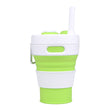 Collapsible Camping Cup with Straw Silicone Folding Coffee Cup