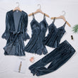 4 PCS Women Velvet Nightgowns Pajamas Loungewear Set