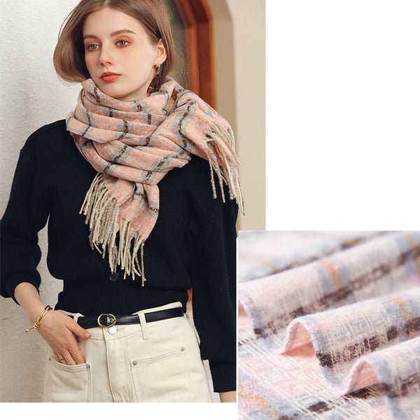 Women Warm Plaid Fashion Scarf