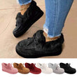 Women Bowknot Suede Faux Fur Moccasin Shoes Warm Lightweight Shoes