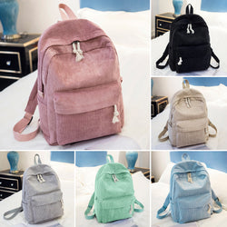 Girls Solid Color  Corduroy Backpack