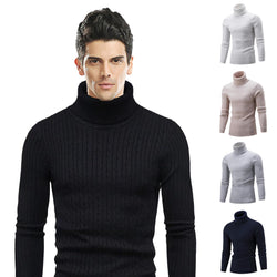 Men's High Neck Knitted Turtleneck Sweater Pullover