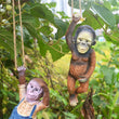 Mini Hanging Rope Garden Ornament Outdoor  Resin Monkey Chimp Sculpture