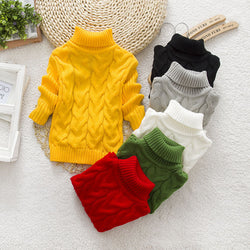 Kids Knitted High Neck Sweater