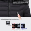 Men Heated Jackets Outdoor Coat USB Electric Battery Long Sleeves Heating Hooded Jackets