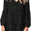 Women Casual Swing Ruffle Dress V Neck Polka Dot Tunic Dress