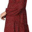 Women Casual Swing Ruffle Dress V Neck Polka Dot Tunic Dress