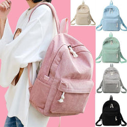 Girls Solid Color  Corduroy Backpack