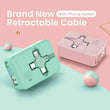 3 in 1 Retractable Storage USB Charge Cable Phone Lead with Phone Holder For iPhone Android Micro USB Type C
