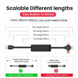 3 in 1 Retractable Storage USB Charge Cable Phone Lead with Phone Holder For iPhone Android Micro USB Type C