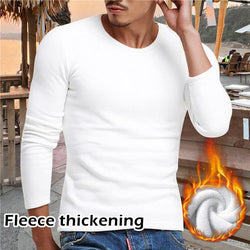 Men Fleece Long Sleeves Long Johns Top