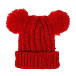 Girl Winter Knitted Pom Pom Beanie Hat