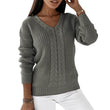 Women V-neck Knitted Sweater