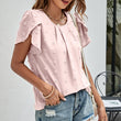 Women Round Neck Solid Color Casual Short Sleeves Tshirt